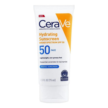 Cerave Hydrating Sunscreen SPF 50 - Broad Spectrum UV Protection (75ml)